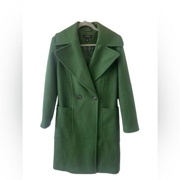 Halogen Jackets & Blazers - Halogen Womens Double Breasted Long Coat Overcoat Notch Collar Kelly Green S